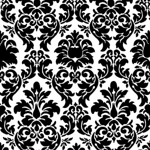 black positive space damask black and white free floral jpeg